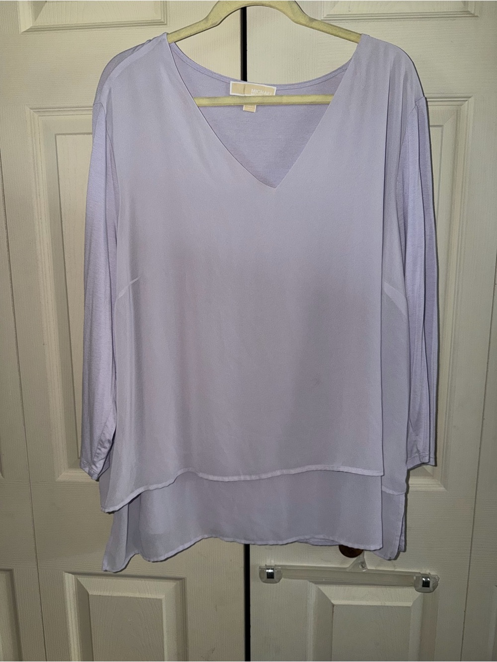 Michael Kors Lavender V-Neck Layered Tunic Top